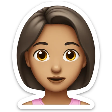 brunette girl with puppy eyes sticker