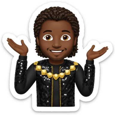 Dalvin Mr. Dalvin DeGrate from Jodeci/K-Ci & JoJo with dark brown, black sequin outfit sticker