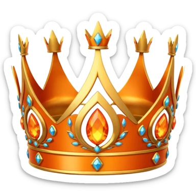 Golden fiery princess crown sticker