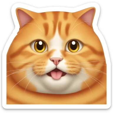 Orange obese cat sticker