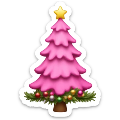 Pink Christmas tree  sticker