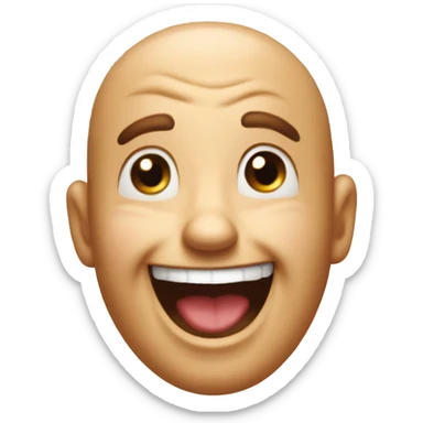 a laughing emoji where the laugh is hysterical ad a little crazy sticker