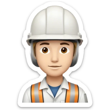 ingeniero con casco blanco  sticker