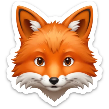 red fox face, clean and iconic, suitable for emoji or icon sticker