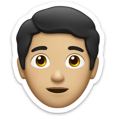 wake up, light skin with black hair sticker