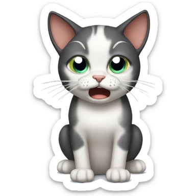 dramatic crying cat sticker
