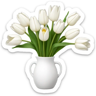 white tulip bouquet  sticker