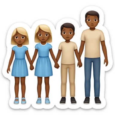 no faces only silhoute of family of 5 sticker