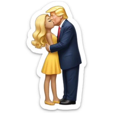trump kissing his daughter, positivity, inclusiveness sticker