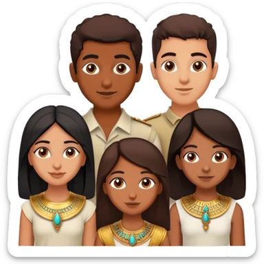 5 best friends, 1 Egyptian man, 1 indian girl 1 persian girl 1 moroccan boy 1 black boy sticker