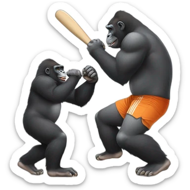 Gorilla Playing cricket with Modi sticker