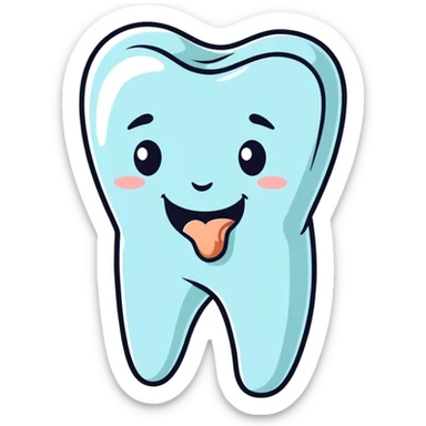 wisdom tooth with a cute face sticker