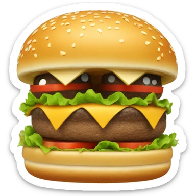 A hamburger with ET appearance  sticker