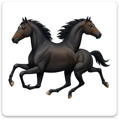 black horse chasing a running man sticker