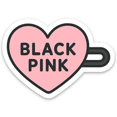 BLACKPINK-inspired wearable object, black and pink colors, cute and charming, could be a hair clip, ring, or bracelet sticker