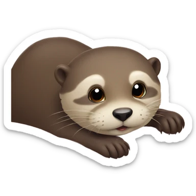 Otter im bett sticker