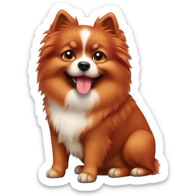 Red spitz dog sticker