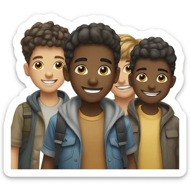 smiling boys outdoors together sticker