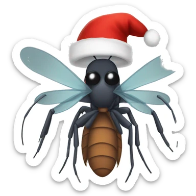 Christmas hat mosquito  sticker