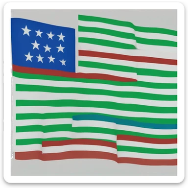 flag with green blue and red horizontal lines in that order sticker