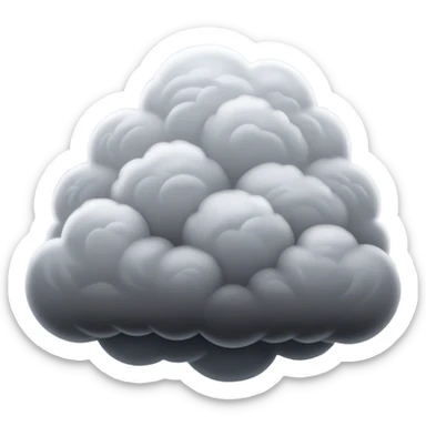 Cinematic Realistic Nimbus Emoji, Dark and foreboding, with thick, heavy clouds swirling ominously in the sky. The clouds are dense with rain, ready to pour down as the atmosphere charges with energy and anticipation. Soft glowing outline, capturing the essence of stormy tension and impending rain in a dense nimbus cloud! sticker