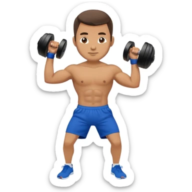 blue shorts man doing kettlebell swings sticker