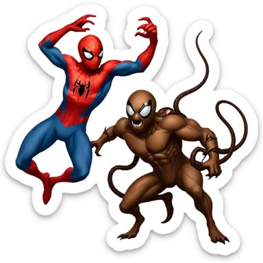 Spider-Man killing venom with poop sticker