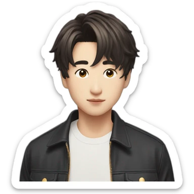Jungkook as stylized character side profile  sticker