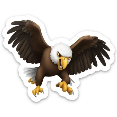An eagle going after a ram sticker