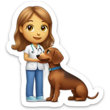 occupational therapy girl and her dachshund dog sticker