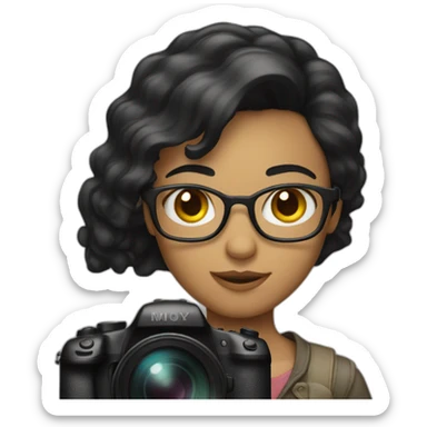 photographer with short black hair sticker