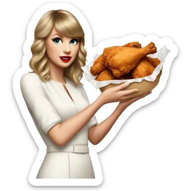 Taylor swift holding fried chicken  sticker