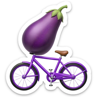 A eggplant on a bicycle  sticker