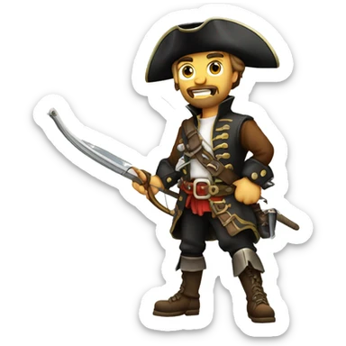 swashbuckling pirate rogue with a light crossbow sticker