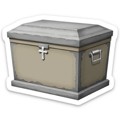 concrete container for casket to go inside of in the cemetery sticker