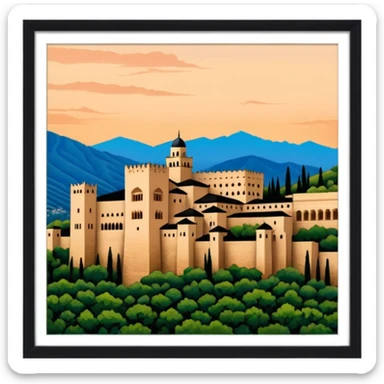 The alambra of granada, spain  sticker