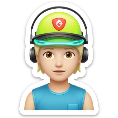 Neon Visor Gamer sticker