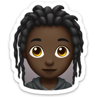 Cute Dark skin with dreads sticker