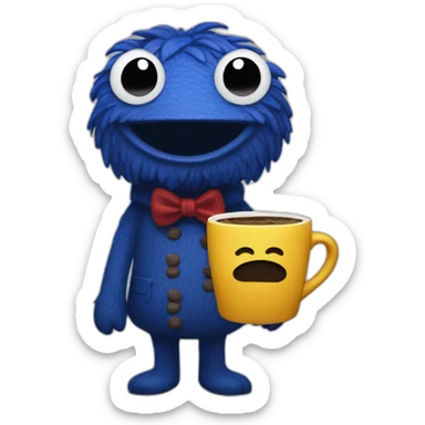 Grover with coffee sticker