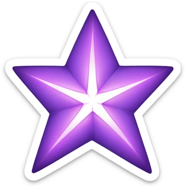 Purple void star that looks ethereal and only has four points sticker