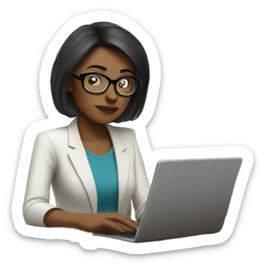 Woman data analyst thinking sticker