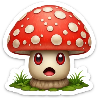 a rabid mushrooms with eyes sticker