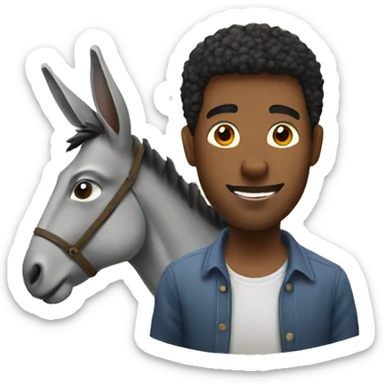 a guy with a donkey  sticker