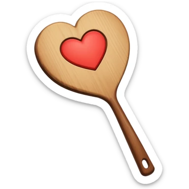 Paddle – wooden paddle with heart cutout. sticker