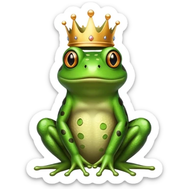 crowned frog sticker