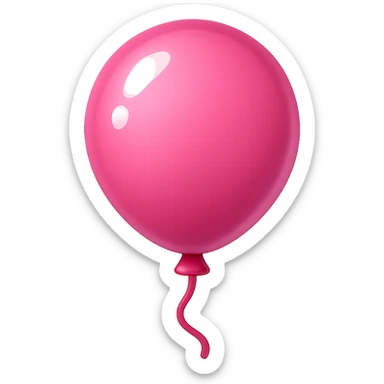 pink balloon emoji, shiny and cheerful sticker