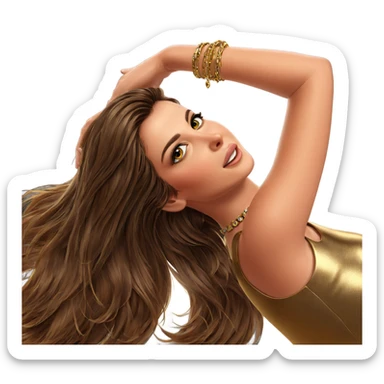 girl with brown hair jewelry sticker