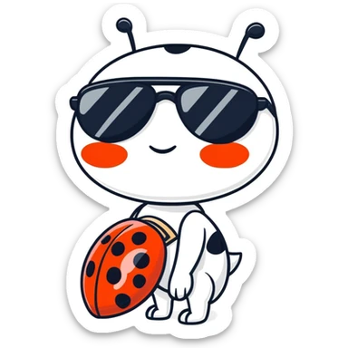 Marienkäfer mit Sonnenbrille  sticker