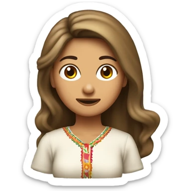 una muchacha mexican sonorense de 50 años con pelo castaño claro paseando a caballo en Bacadehuachi Sonora sticker