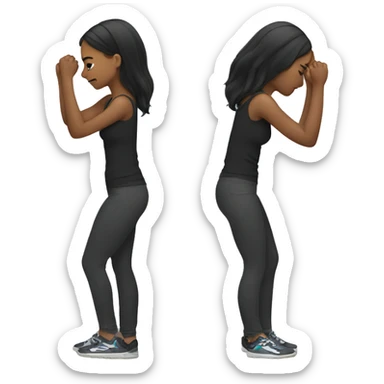 Girl bending over sticker